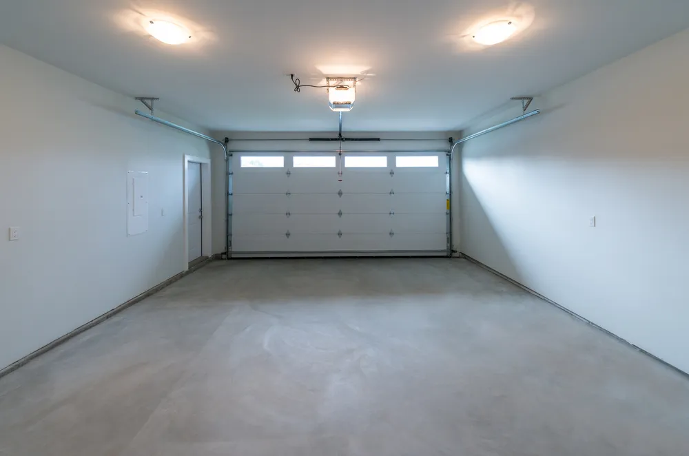 Finished garage space ready for use