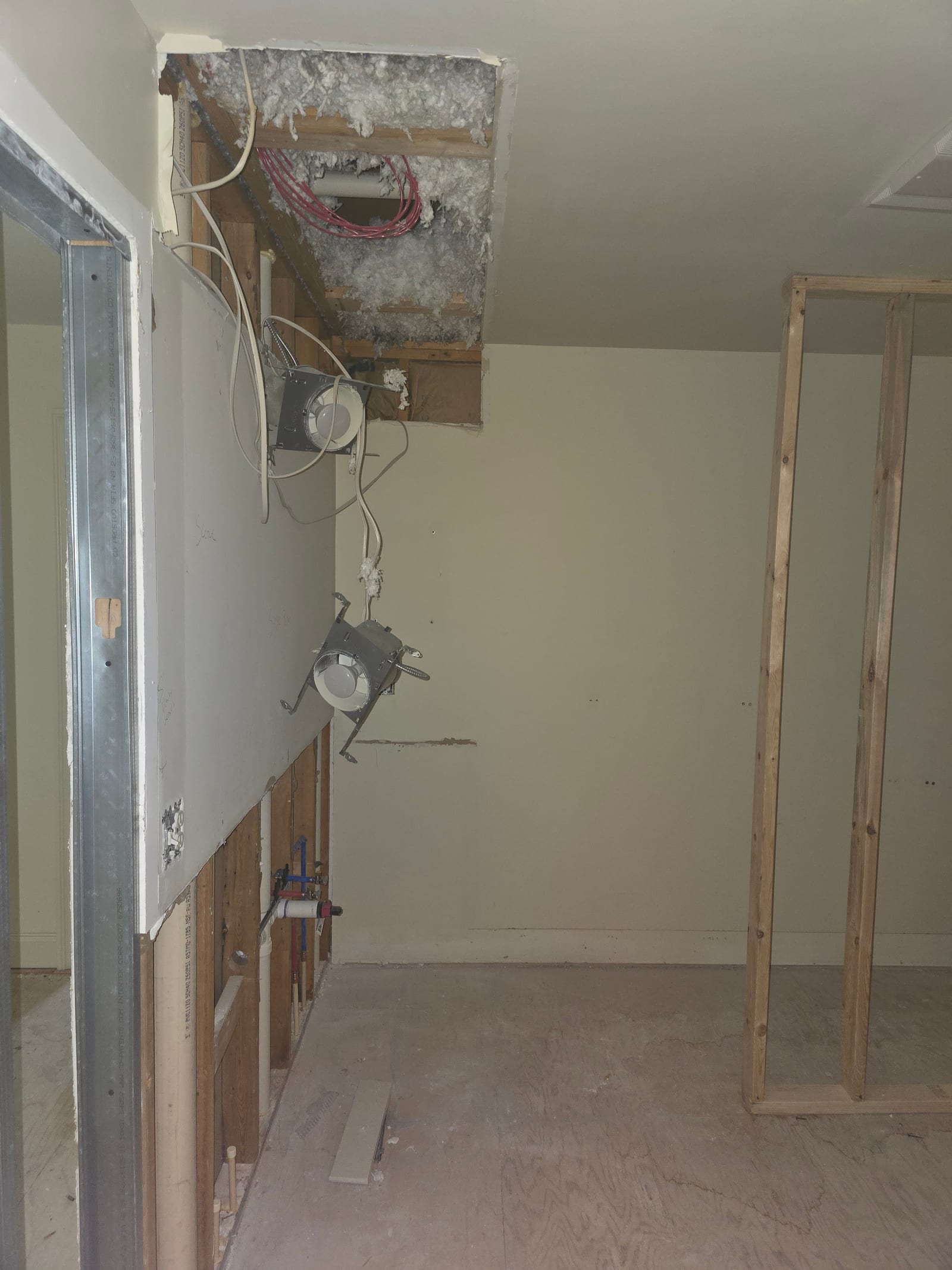 Water damaged drywall cut-out and board replacement, New Castle County DE